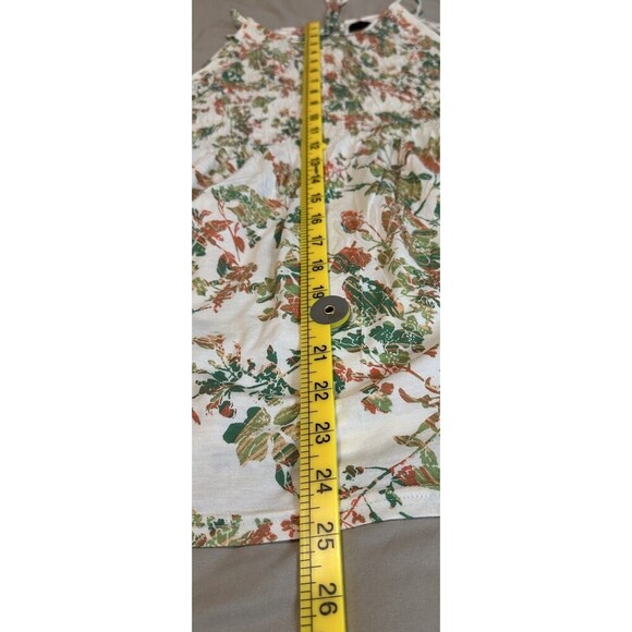 Calvin Klein Jeans Womens top Size Large white floral stretch designer top - Picture 3 of 7